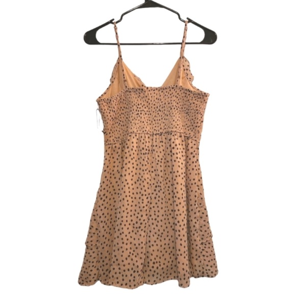 Japna Tan Colored Polka Dot Dress Romper size M Spring Summer - Picture 2 of 7